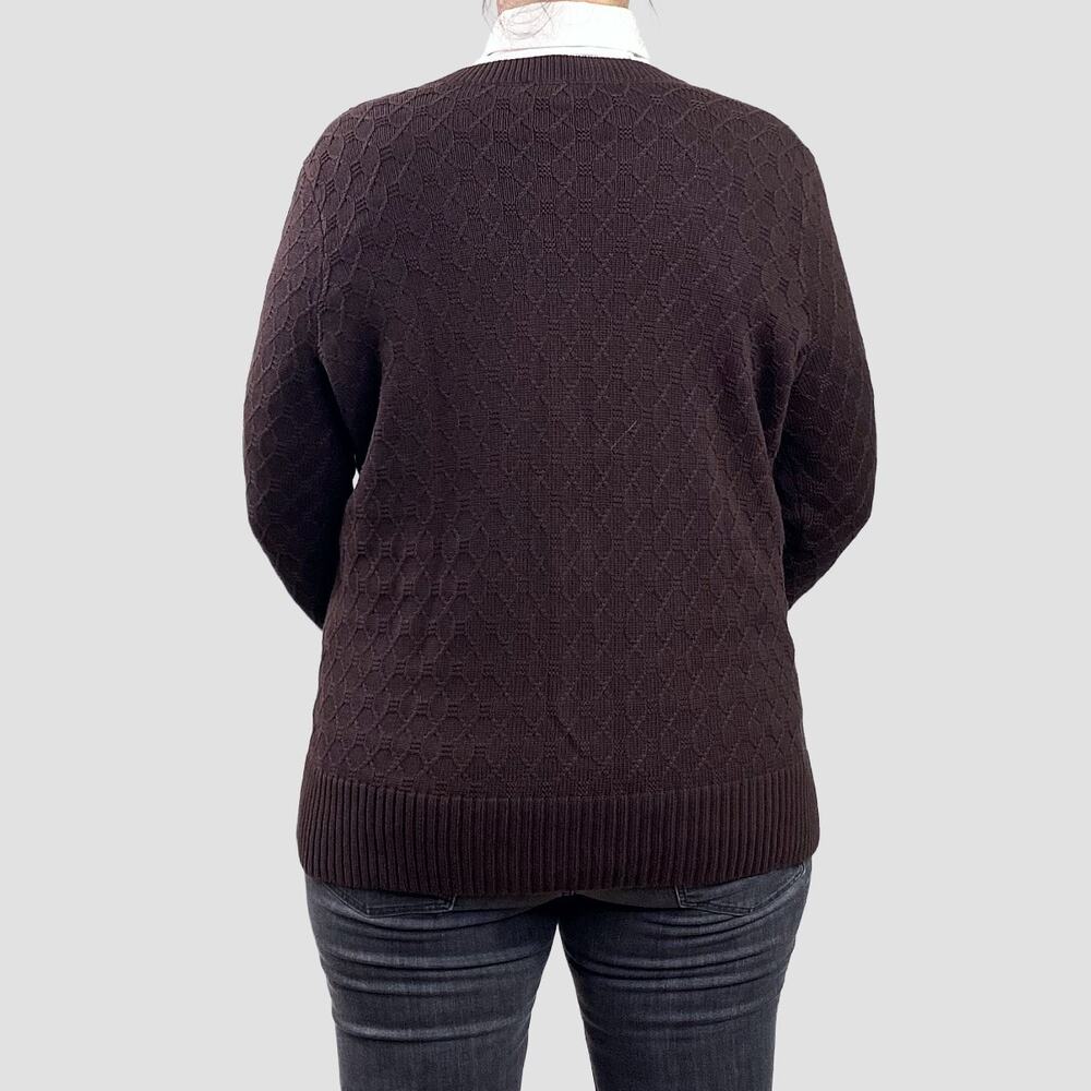 Pendleton Brown Cable Knit Textured Cardigan Swea… - image 4